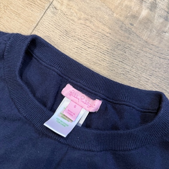 Lilly Pulitzer Small Navy Long Sleeve Sweater with Tassels - Picture 2 of 3